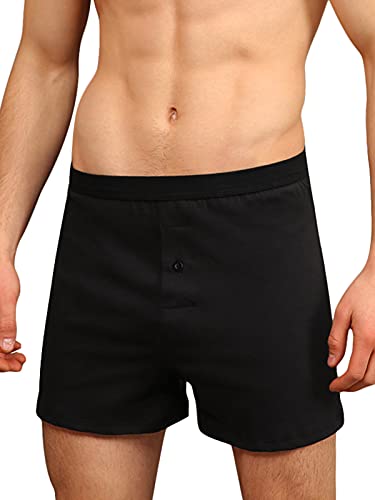 INNERSY Men's Cotton Boxers - Soft Lounge Underwear (4-Pack)