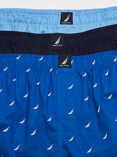 Nautica Men's Cotton Woven Boxer Shorts 3 Pack