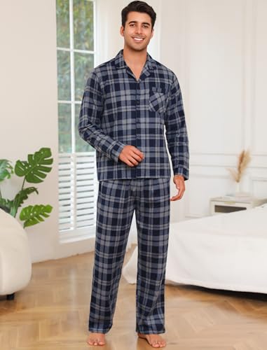 Plaid Print Men's Cozy Flannel Pajama Set