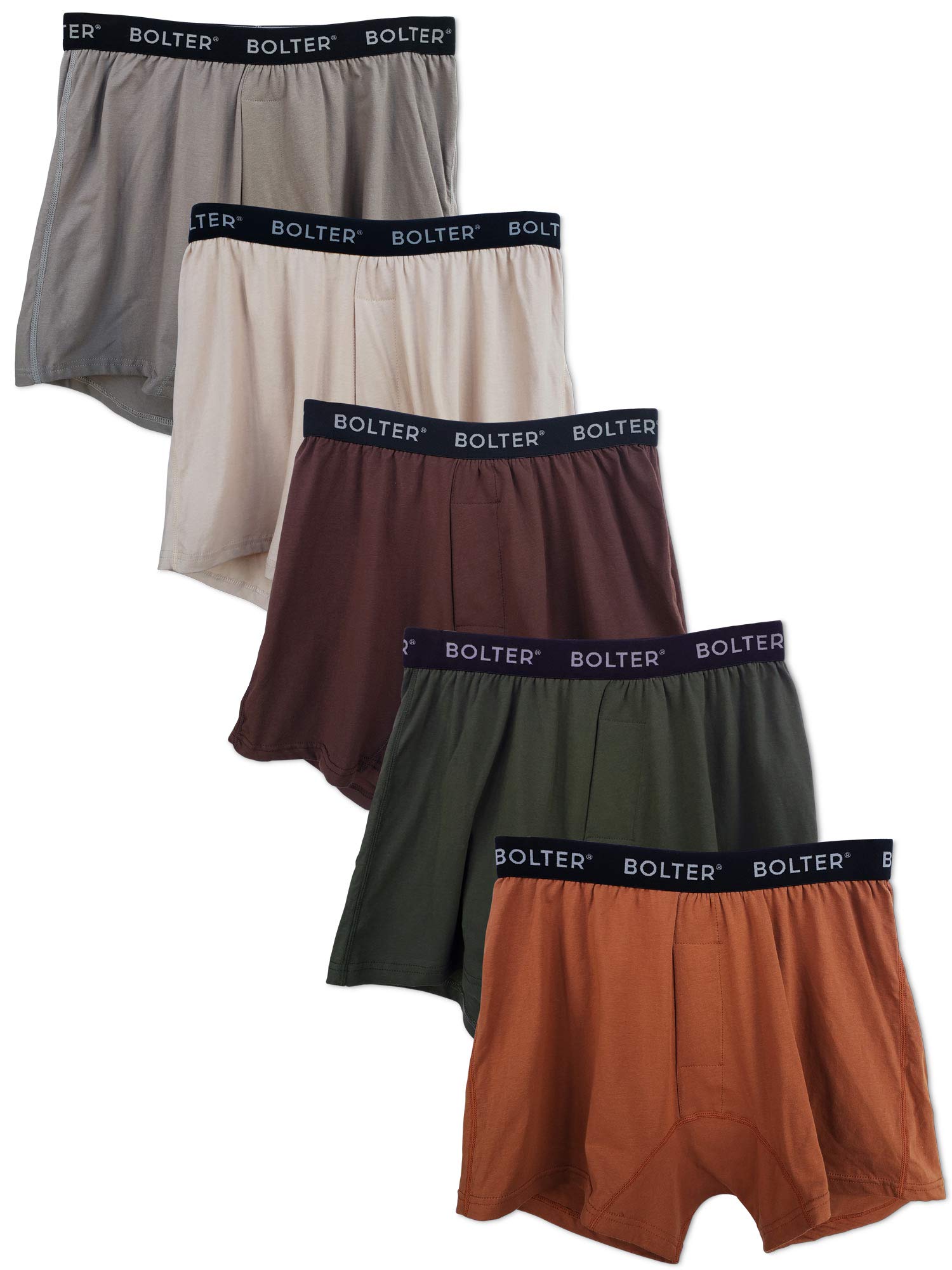 Bolter Men's 5-Pack Cotton Stretch Boxer Shorts