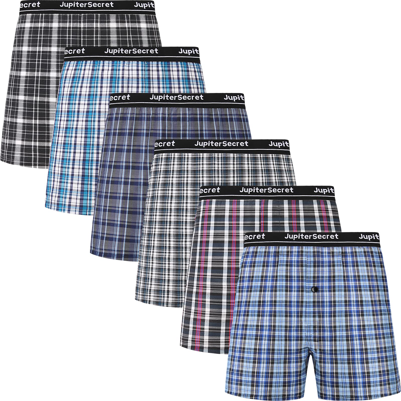 JupiterSecret Men's Elastic Waistband Cotton Boxer Shorts - XL