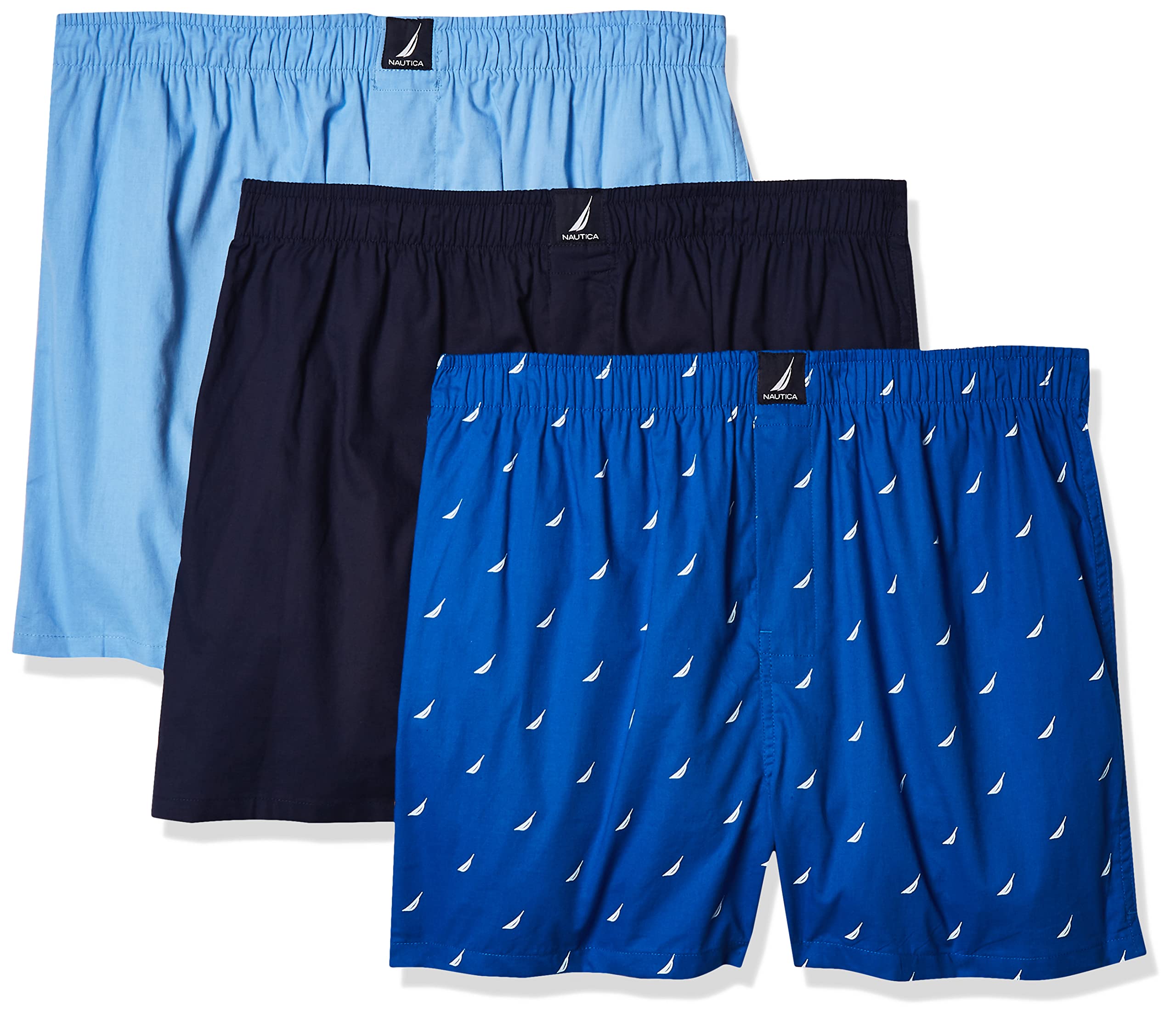 Nautica Men's Cotton Woven Boxer Shorts 3 Pack