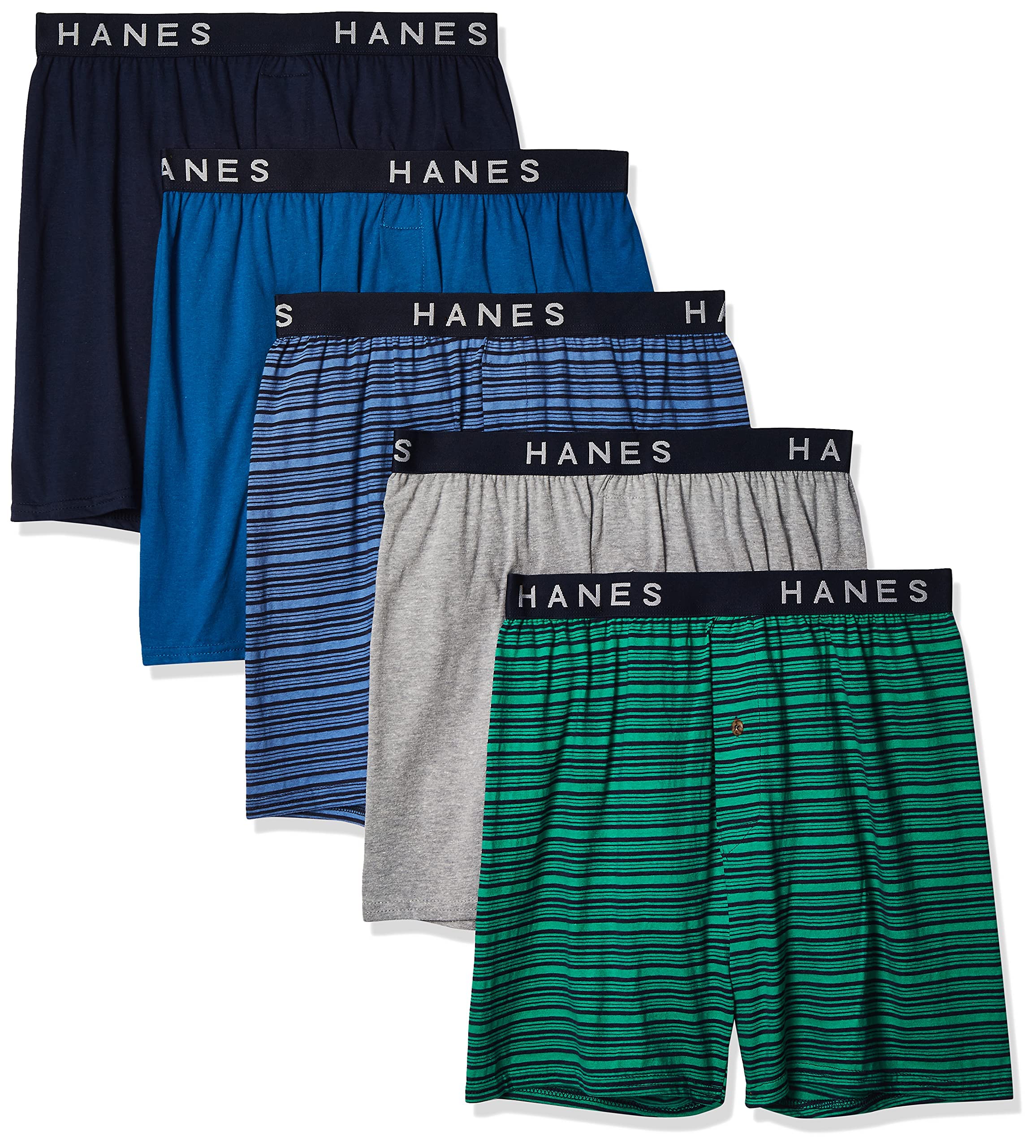 Hanes Men's 5-Pack ComfortFlex Waistband Boxer Shorts